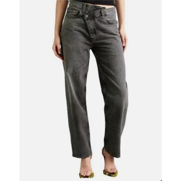 Agolde Criss Cross Straight Jeans Black Women Size 30 - Picture 1 of 11